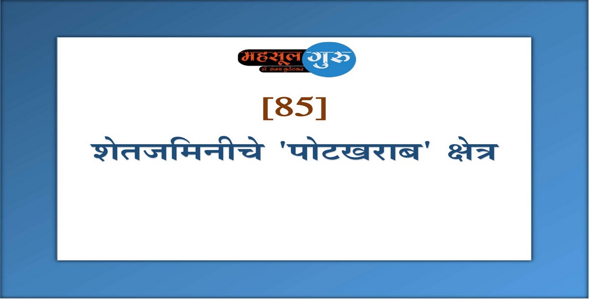 85. शेतजमिनीचे 'पोटखराब' क्षेत्र